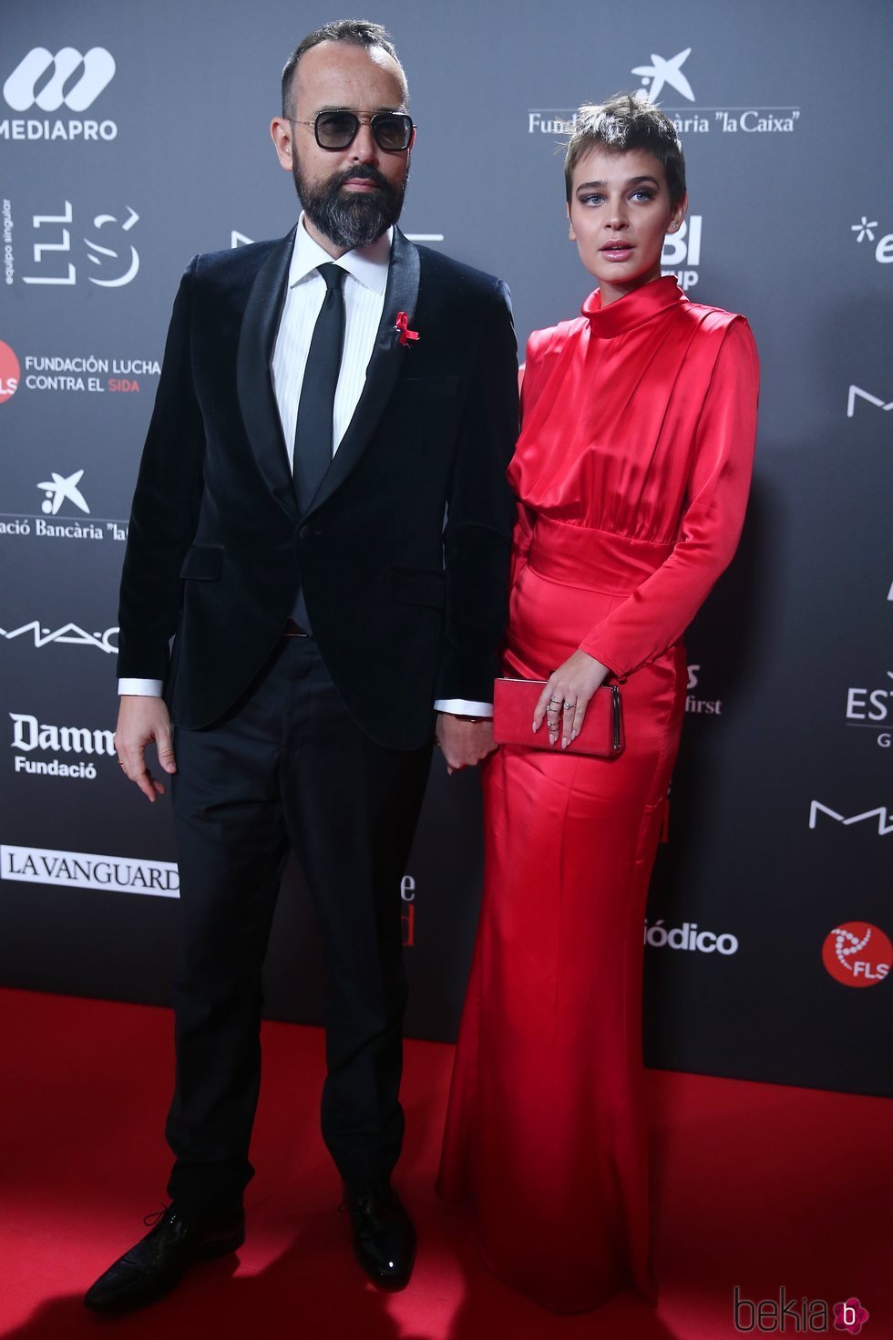 Risto Mejide y Laura Escanes en la gala 'People in red' 2018
