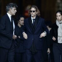 Andrea Casiraghi, Tatiana Santo Domingo y el padre de esta, Julio Santo Domingo en el funeral de Luigi d'Urso en 2006