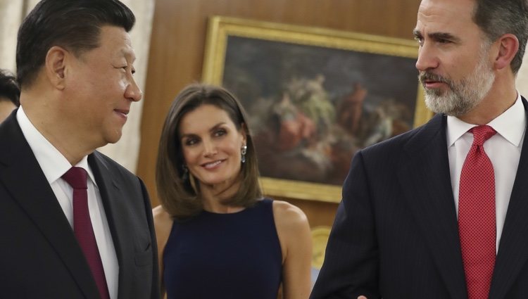 El Presidente de China junto a los Reyes de España en el Palacio de La Zarzuela