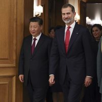 El Rey Felipe VI junto al Presidente de China en el Palacio de La Zarzuela