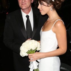 Quentin Tarantino en su boda con Daniella Pick
