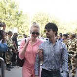 Joe Jonas y Sophie Turner en el aeropuerto de Jodhpur