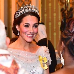 Kate Middleton con la Cambridge Lover's Knot Tiara en la recepción al Cuerpo Diplomático