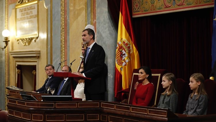 El Rey Felipe durante su discurso por el 40 aniversario de la Constitución