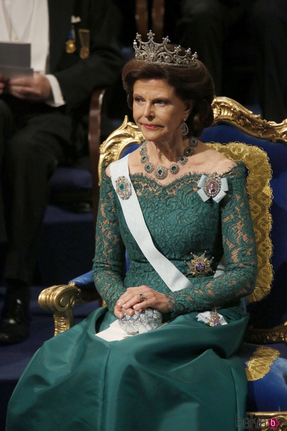 La Reina Silvia de Suecia en la gala de entrega de los Premios Nobel 2018