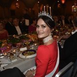 Primer plano de la Princesa Sofía de Suecia en los Premios Nobel 2018