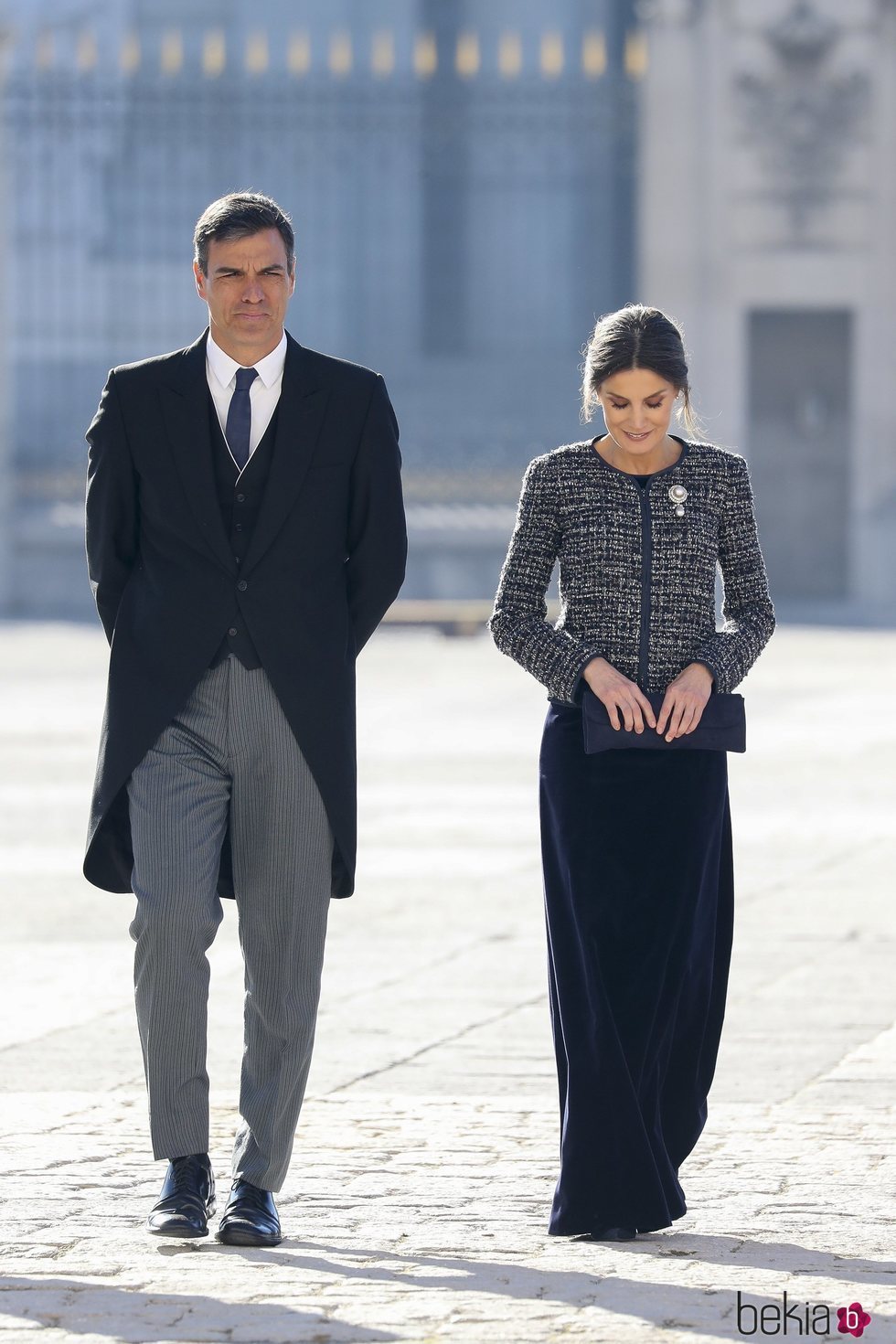 La Reina Letizia con Pedro Sánchez durante la Pascua Militar 2019