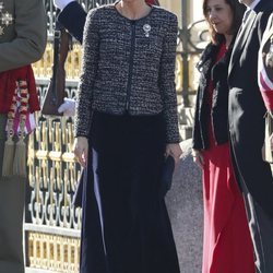 La Reina Letizia luciendo un conjunto de Felipe Varela en la Pascua Militar 2019