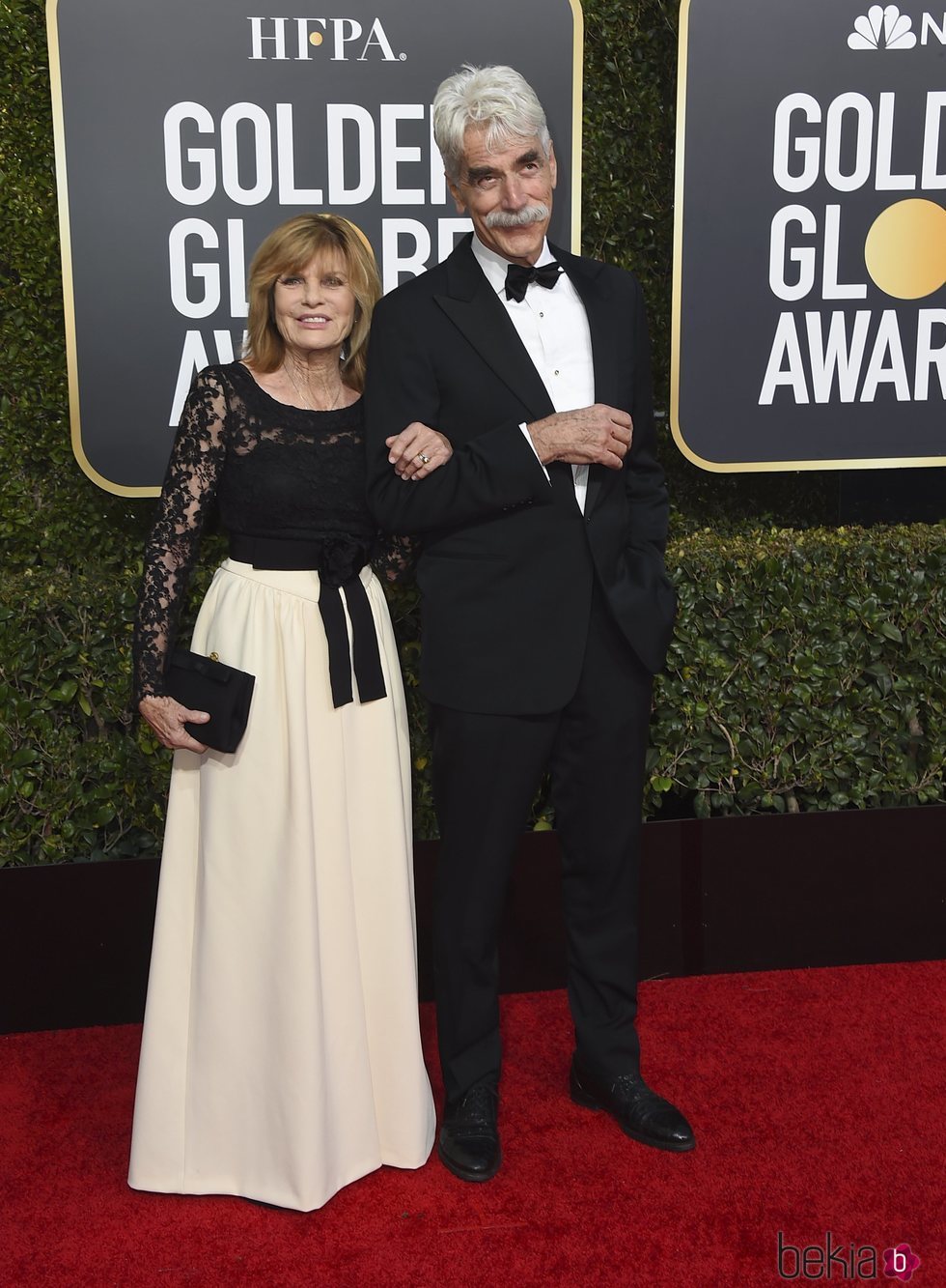 Katharine Ross y Sam Elliott en la alfombra roja de los Globos de Oro 2019