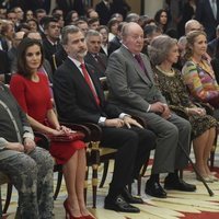 Los Reyes Felipe y Letizia, los Reyes Juan Carlos y Sofia, la Infanta Elena y la Infanta Pilar en los Premios Nacionales del Deporte 2017