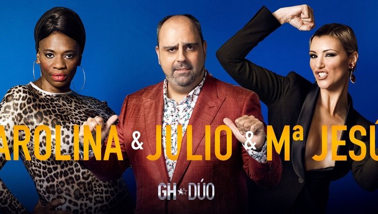 Carolina Sobe, Julio Ruz y María Jesús Ruiz en la foto promocional de 'GH DÚO'