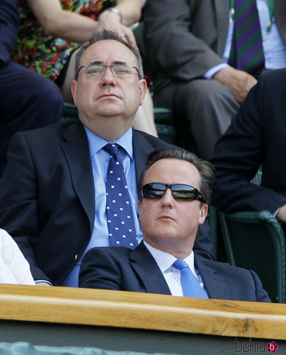 Alex Salmond y David Cameron en el Campeonato All England Lawn