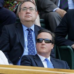 Alex Salmond y David Cameron en el Campeonato All England Lawn