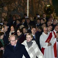 Los Príncipes de Mónaco durante las celebraciones de Santa Devota