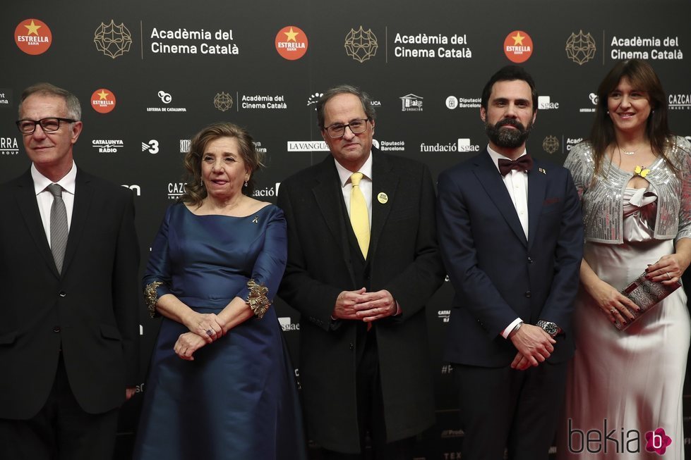 Jose Guirao, Isona Passola, Quim Torra, Roger Torrent y Laura Borras en los Premios Gaudí 2019