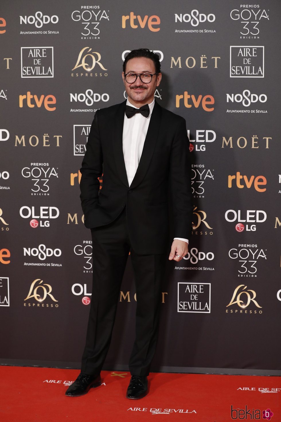Carlos Santos en la alfombra roja de los Premios Goya 2019