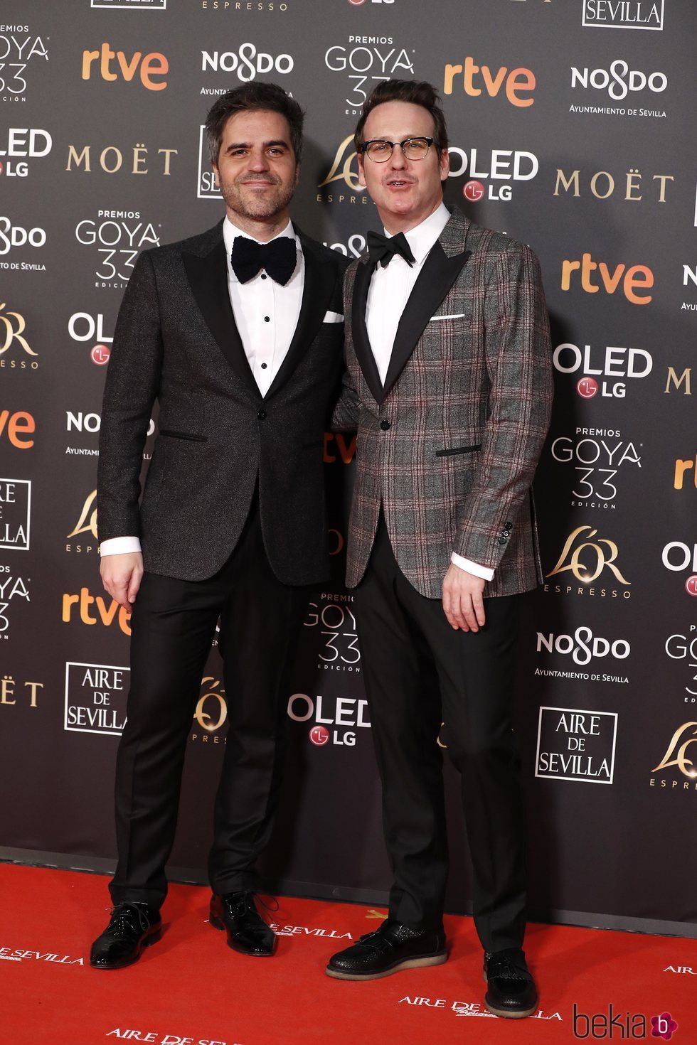 Ernesto Sevilla y Joaquín Reyes en la alfombra roja de los Premios Goya 2019
