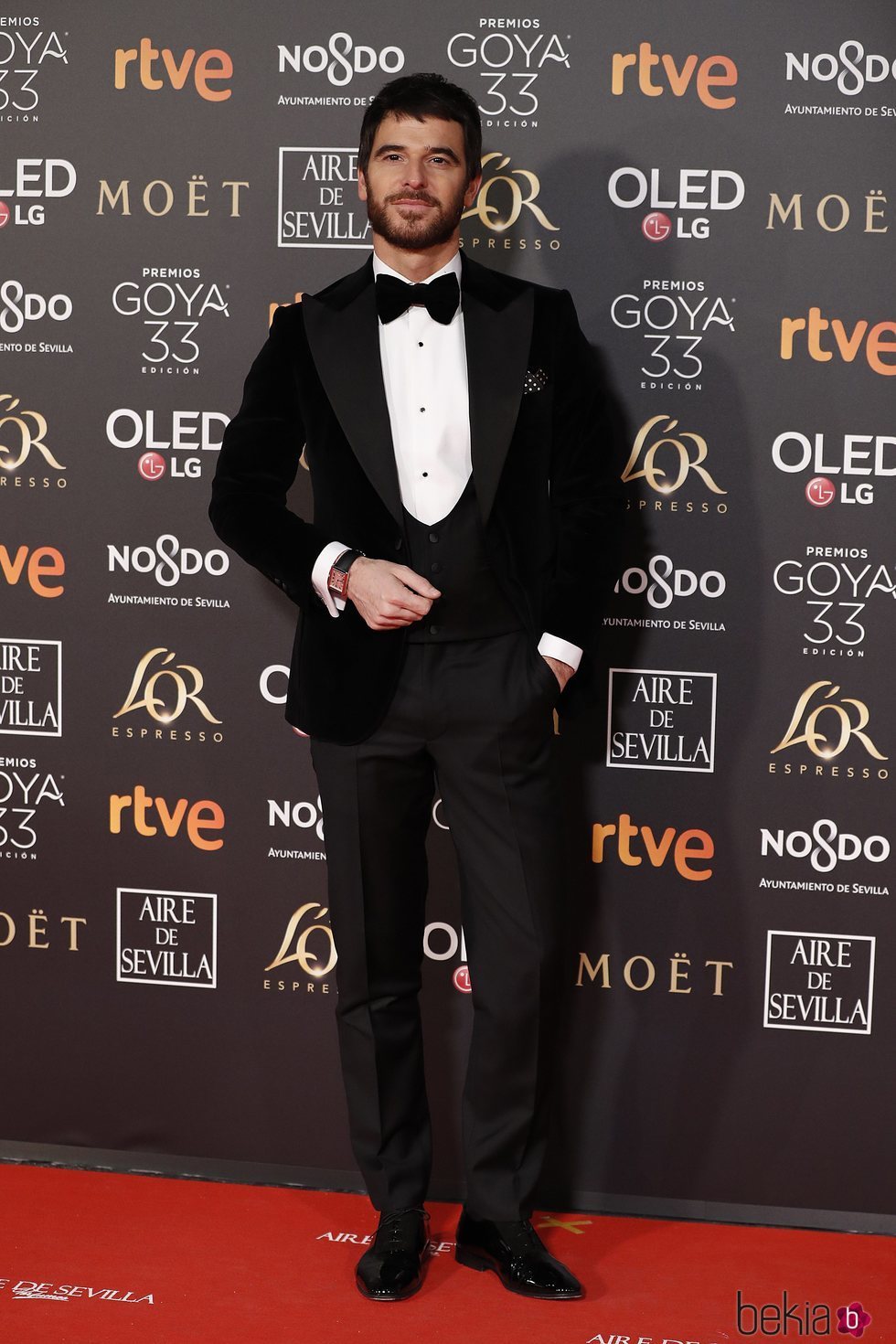 Alfonso Bassave en la alfombra roja de los Premios Goya 2019