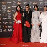 Elenco de 'Carmen y Lola' en la alfombra roja de los Premios Goya 2019