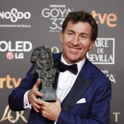 Antonio de la Torre con su estatuilla en los Premios Goya 2019