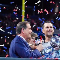 Tom Brady y su hija Vivian en la Super Bowl 2019