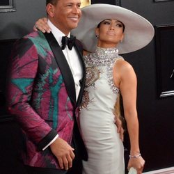 Jennifer Lopez y Alex Rodríguez en la alfombra roja de los Grammy 2019