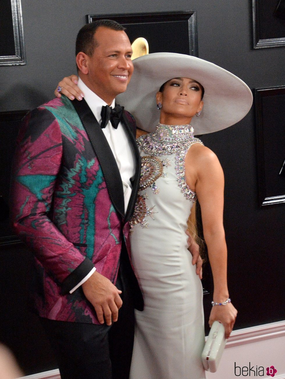 Jennifer Lopez y Alex Rodríguez en la alfombra roja de los Grammy 2019