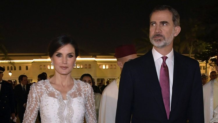 Los Reyes Felipe y Letizia en la cena de gala en su honor en Rabat