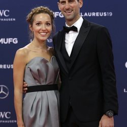 Novak Djokovic y su mujer en los Premios Laureus 2019