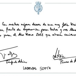Los Príncipes Felipe y Letizia y las Infantas Leonor y Sofía felicitan la Navidad 2011