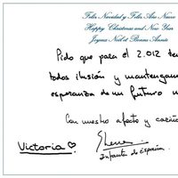 La Infanta Elena y sus hijos Victoria Federica y Froilán felicitan la Navidad 2011