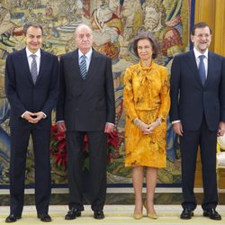 Zapatero, los Reyes de España y Mariano Rajoy en Zarzuela