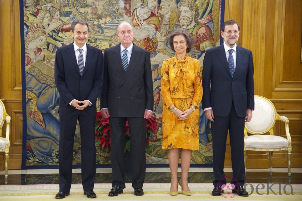 Zapatero, los Reyes de España y Mariano Rajoy en Zarzuela