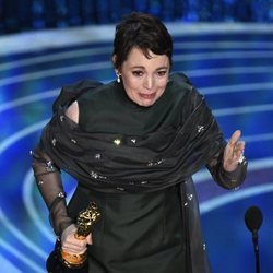 Olivia Colman recogiendo el Oscar 2019 a Mejor actriz