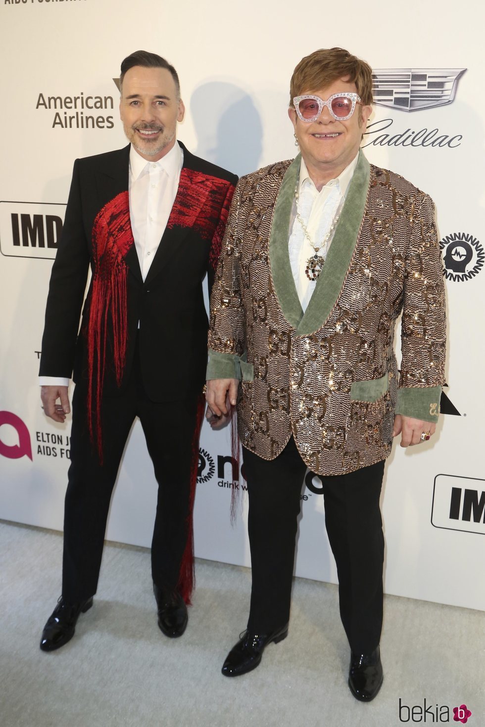 David Furnish y Elton John en la fiesta que el cantante organiza en los Premios Oscar 2019