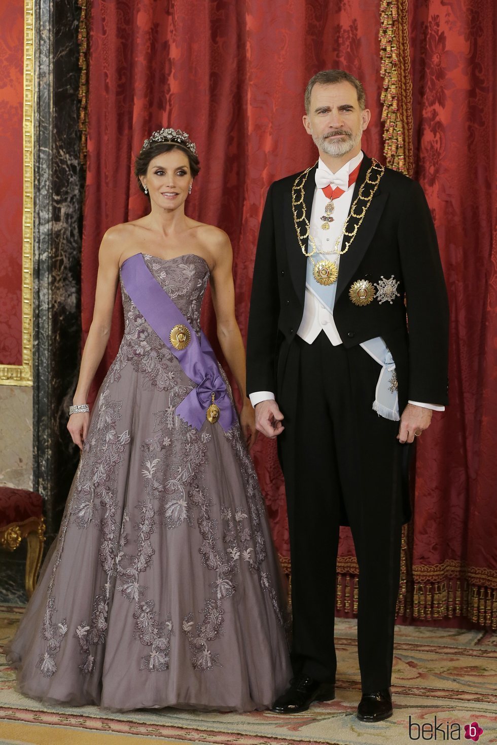 Los Reyes Felipe y Letizia en la cena de gala al Presidente de Perú, Alberto Vizcarra, y su esposa