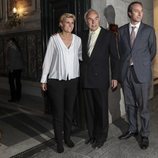 Carlos Zurita y sus hijos, Alfonso y María Zurita, en el 80 cumpleaños de la Infanta Margarita