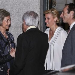 La Reina Sofía, Carlos Zurita y sus hijos Alfonso y María Zurita en el 80 cumpleaños de la Infanta Margarita