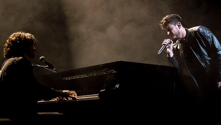 Cepeda, al piano durante su concierto en Madrid