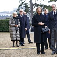 La Reina Sofía con Juan de Orleans en el funeral del Conde de París