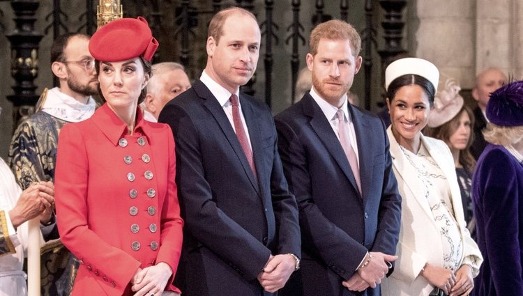 El Príncipe Guillermo y Kate Middleton y el Príncipe Harry y Meghan Markle en el Día de la Commonwealth 2019