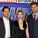 Paul Rudd, Scarlett Johansson y Chris Hemsworth en la premiere de 'Los Vengadores: Endgame'