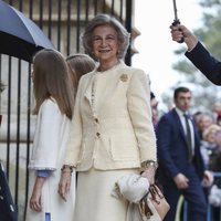 La Reina Sofía acudiendo a la Misa de Pascua 2019
