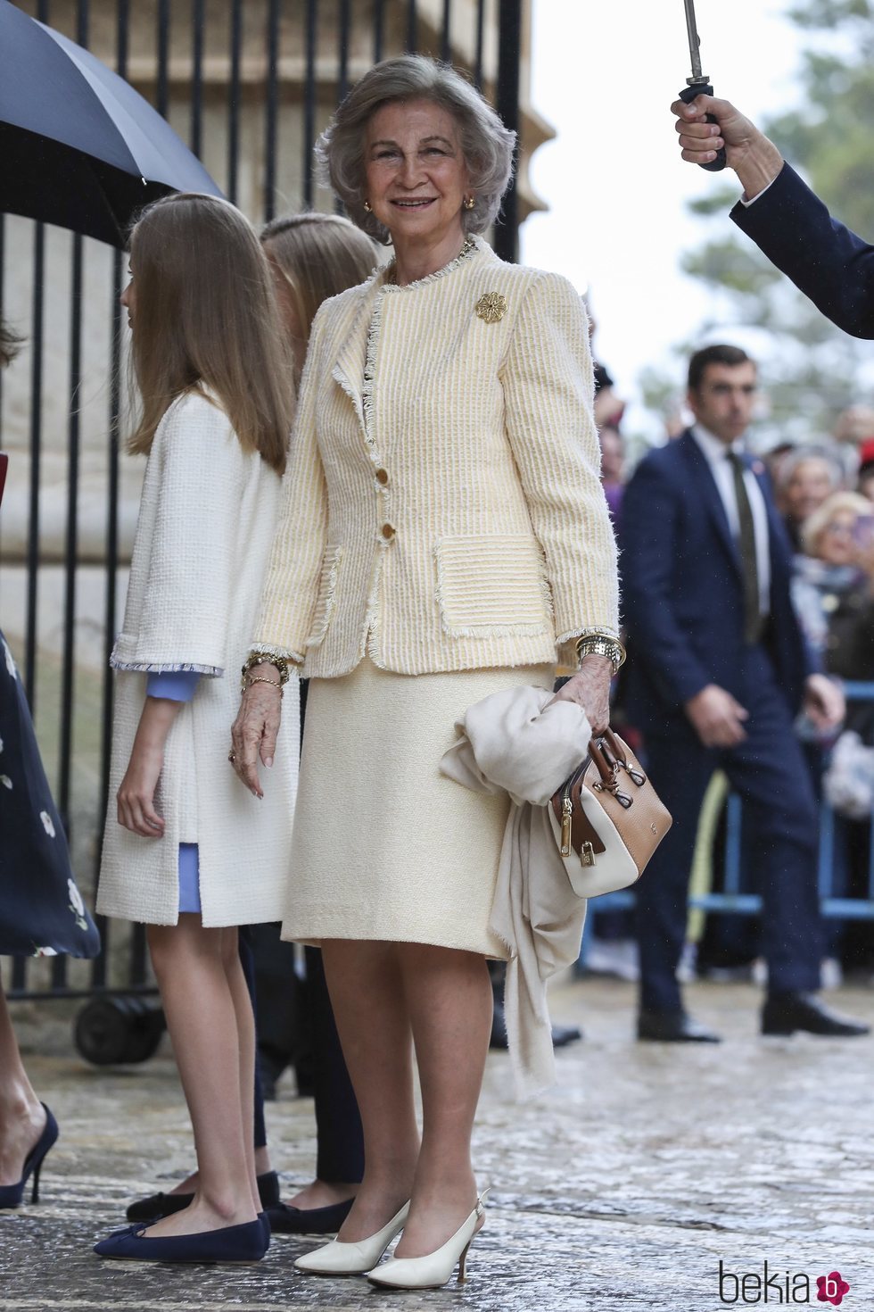 La Reina Sofía acudiendo a la Misa de Pascua 2019