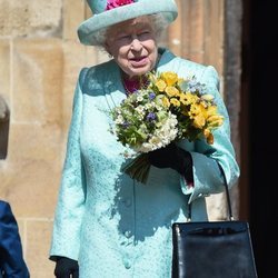 La Reina Isabel acudiendo a la Misa de Pascua 2019