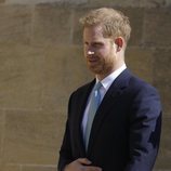 El Príncipe Harry de Inglaterra acudiendo a la Misa de Pascua 2019 en Windsor