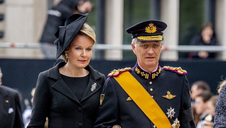Matilde y Felipe de Bélgica en el funeral del Gran Duque Juan de Luxemburgo