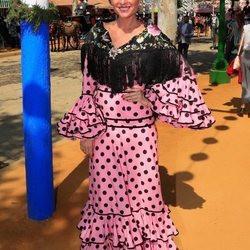 Lourdes Montes en la primera jornada de la Feria de Abril 2019