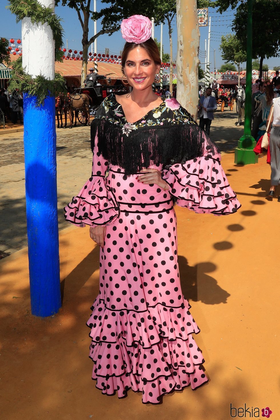 Lourdes Montes en la primera jornada de la Feria de Abril 2019
