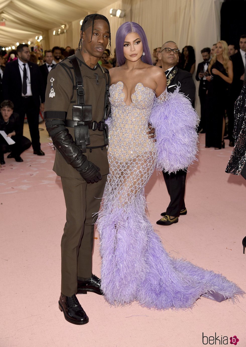 Travis Scott y Kylie Jenner en la alfombra roja de la Gala MET 2019